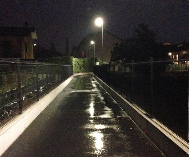 Calvenzano: Completata con l’illuminazione a LED la pista ciclopedonale che collega con Treviglio