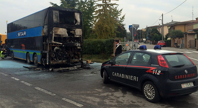 Agnadello : L’autobus prende fuoco, attimi di paura per gli studenti