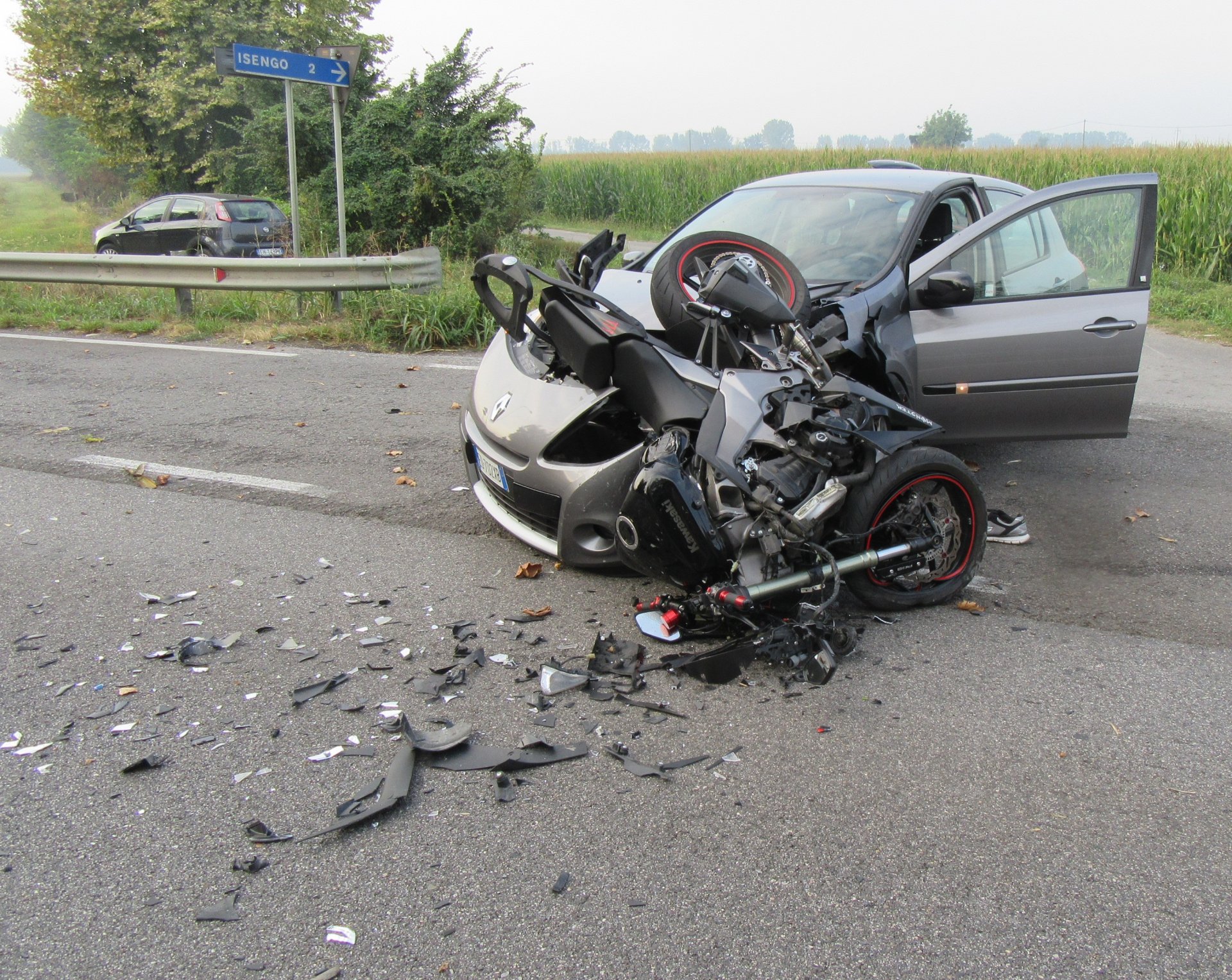 Soncino incidente stradale moto auto (3)