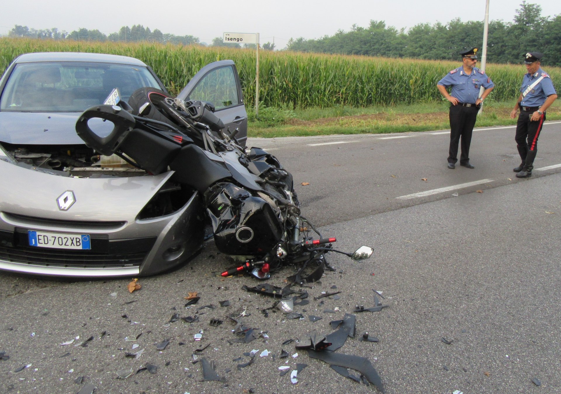 Soncino incidente stradale moto auto (4)
