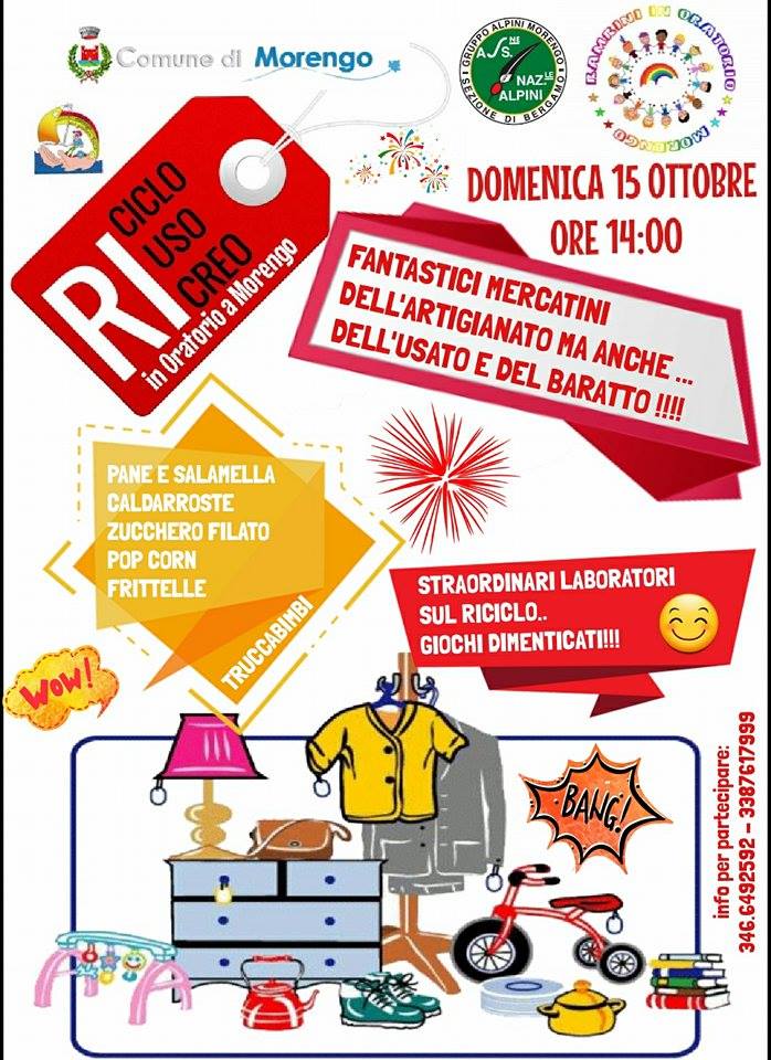 Domani in oratorio i mercatini del riuso e del baratto
