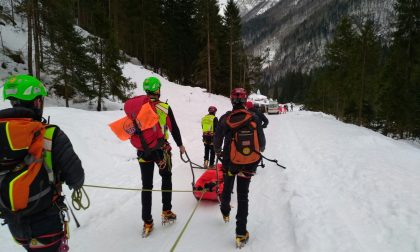 Scivola sul ghiaccio 70enne di Offanengo recuperato dal soccorso alpino FOTO