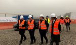 Il sindaco Giorgio Gori in visita al cantiere Amazon