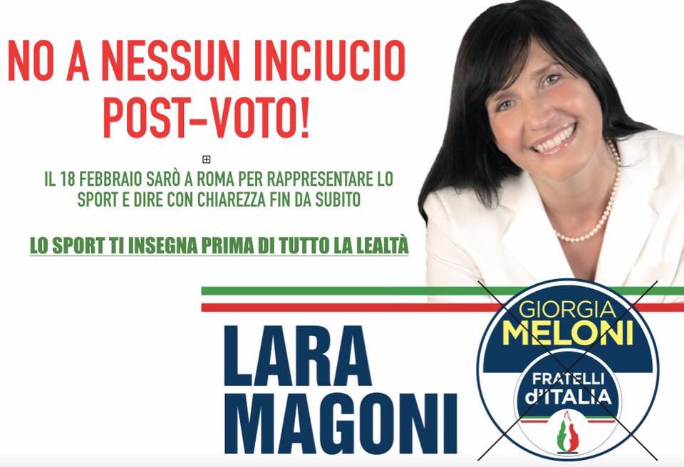 Lara Magoni e la gaffe dell’inciucio post voto