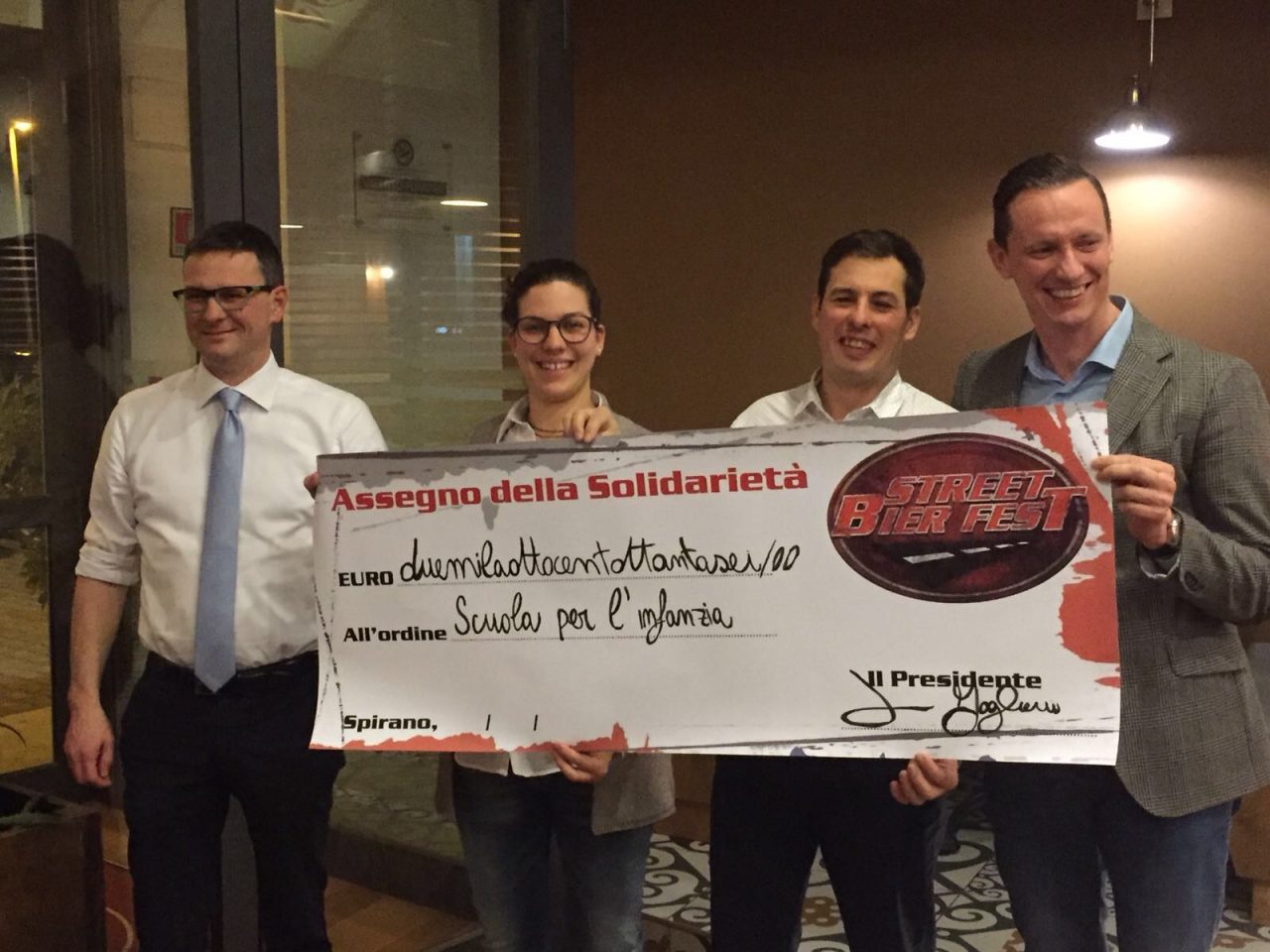 Dalla “Street Bier Fest” una donazione per la scuola materna di Spirano