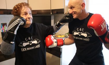Zia Ginetta a 91 anni si tessera per la Kickboxing Lario