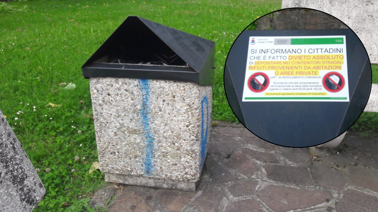 Un avviso per i furbetti del cestino