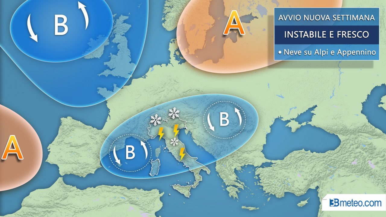 Meteo weekend, da domenica freddo e persino neve in montagna