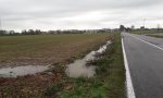 Fossato pieno, strada allagata tra Mozzanica e Bariano FOTO