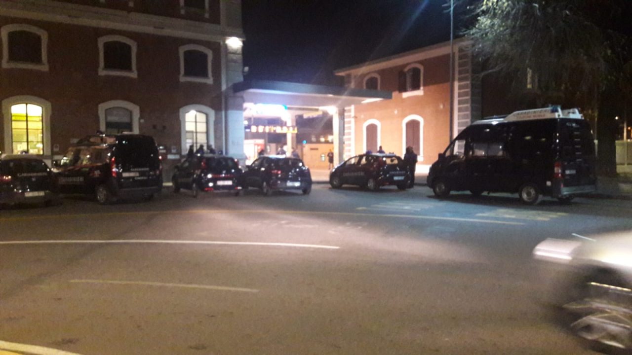 Carabinieri in stazione Centrale con i cani antidroga