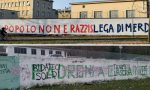 Dopo Pontida nuove scritte contro la Lega sui muri di via Bellerio