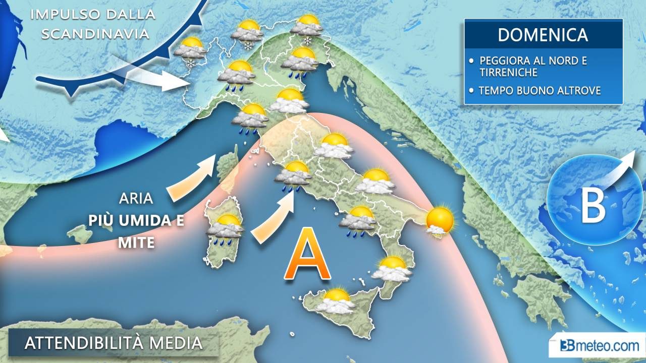 Stabile fino a sabato, poi domenica una nuova perturbazione PREVISIONI METEO