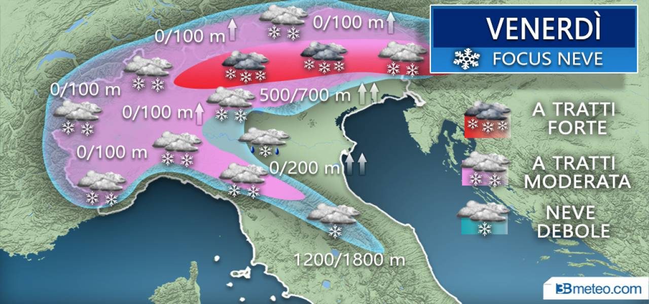 Pioggia e neve in arrivo