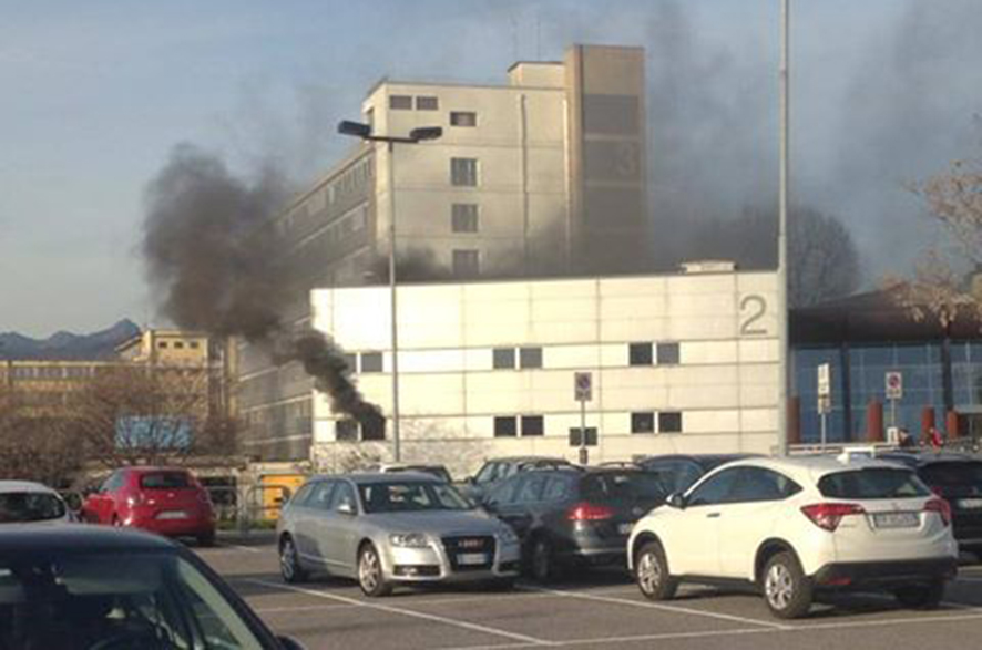 Incendio all’ospedale di Seriate