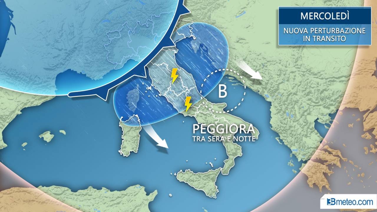 Nuova perturbazione in arrivo pioggia, vento e neve PREVISIONI METEO