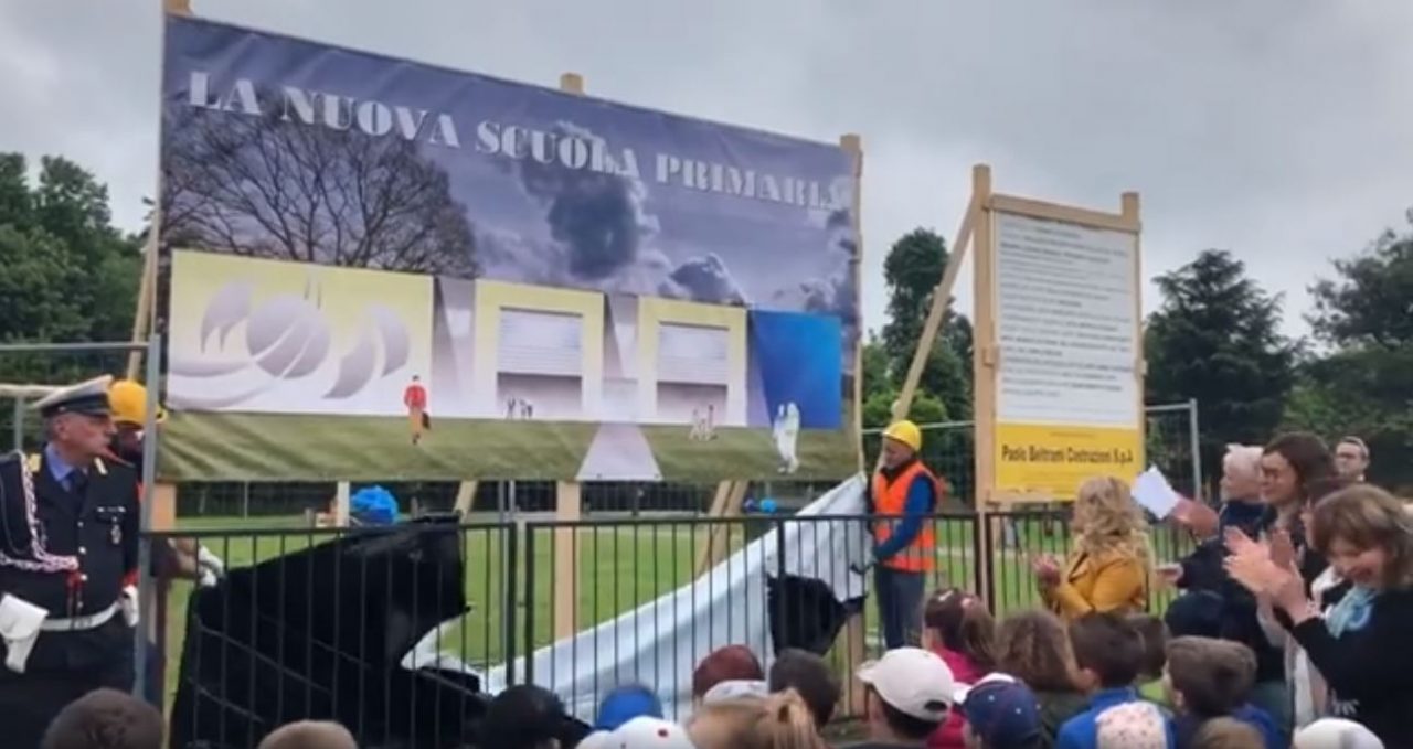 Posa della prima pietra della primaria di Pieranica