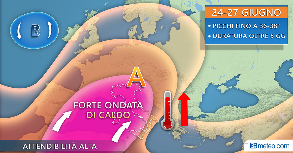 Caldo in aumento, dalla prossima settimana punte di 38 gradi anche al Nord PREVISIONI METEO