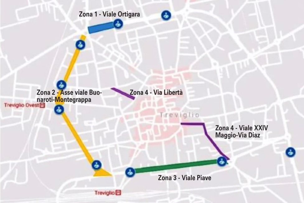 Treviglio viale Ortigara, il progetto:  “Controviale  a senso unico”