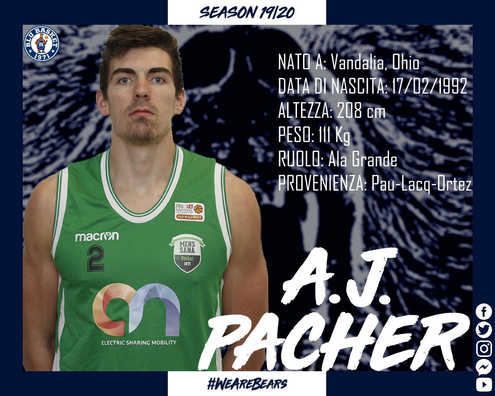 Primo colpo di mercato per la Blu Basket, arriva AJ Pacher