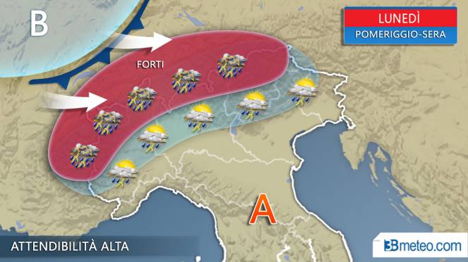 METEO: Tornano i temporali al Nord, martedì sera anche nella Bassa
