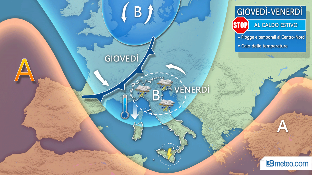 Canto del cigno dell’estate: in arrivo temporali e temperature sotto la media PREVISIONI METEO