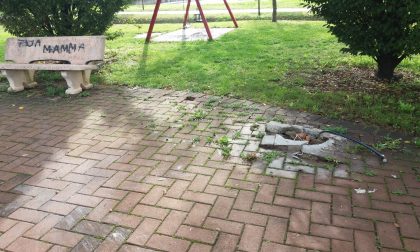 Vandali di Halloween incendiano una tenda e sradicano la fontanella