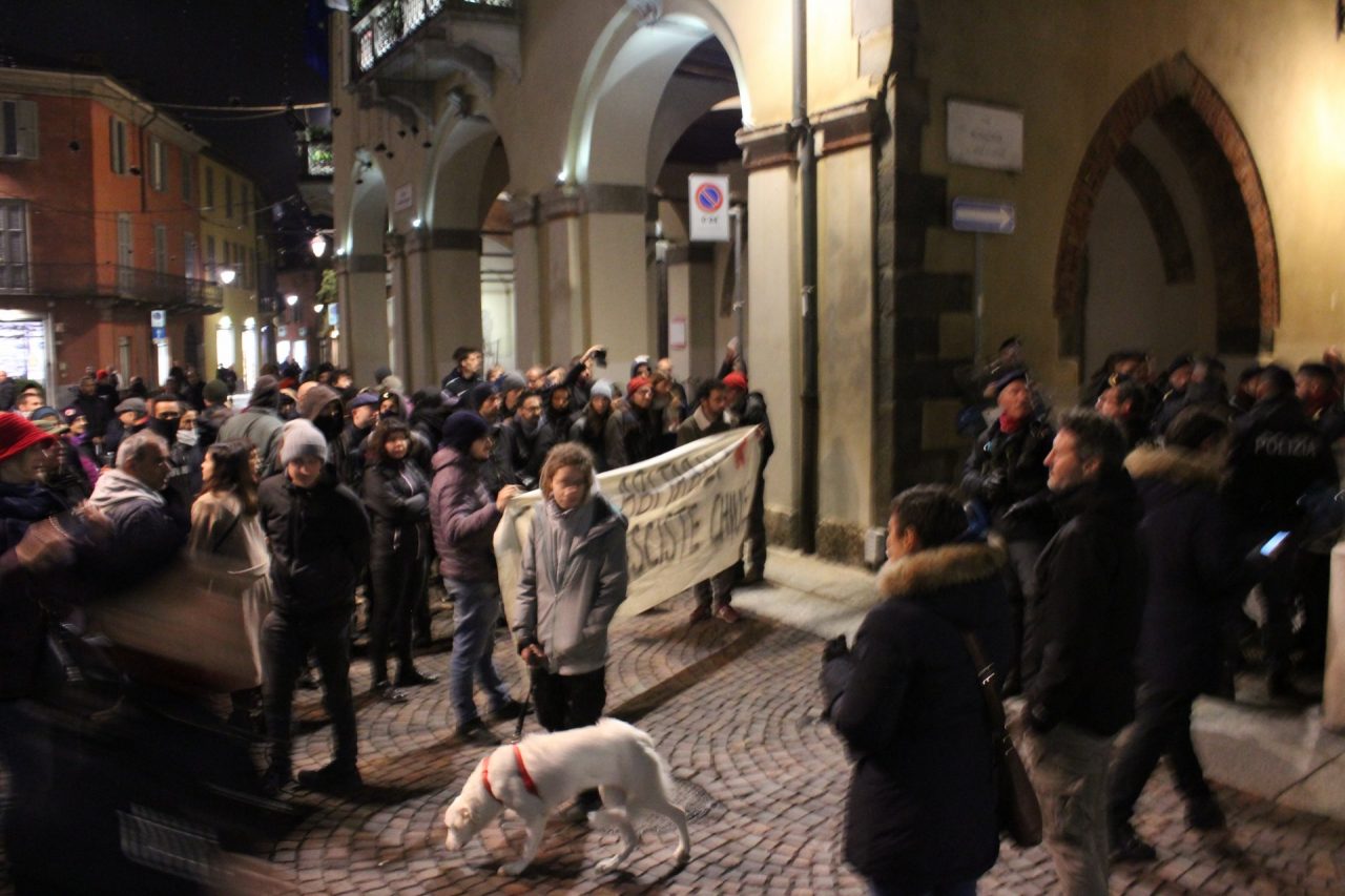 La partenza del corteo non autorizzato