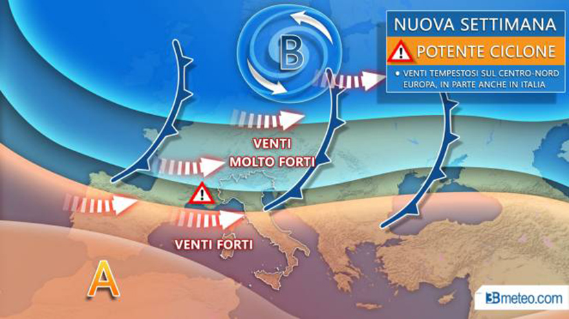 Tempesta atlantica, cosa accadrà in Italia