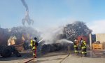 Incendio a Castel Rozzone, in fiamme una discarica di ferro e acciaio FOTO