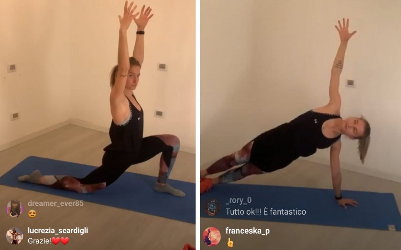 Beatrice Mazza allena Treviglio su Instagram: yoga e training in quarantena