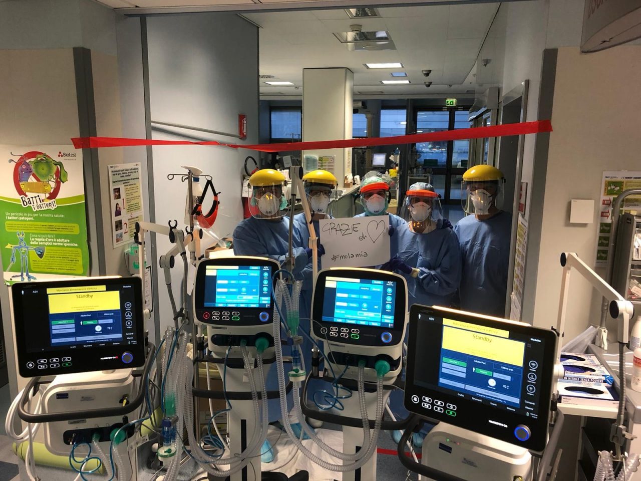 Ospedale di Bergamo, donati quattro apparecchi per la ventilazione assistita