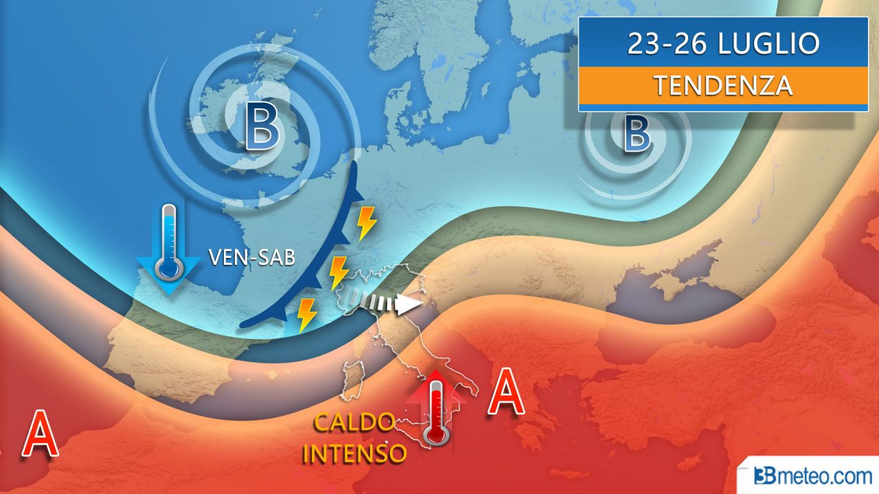 Dopo il caldo intenso in arrivo violenti temporali