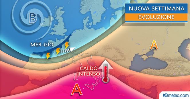Arriva un’intensa ondata di caldo africano anche al Nord