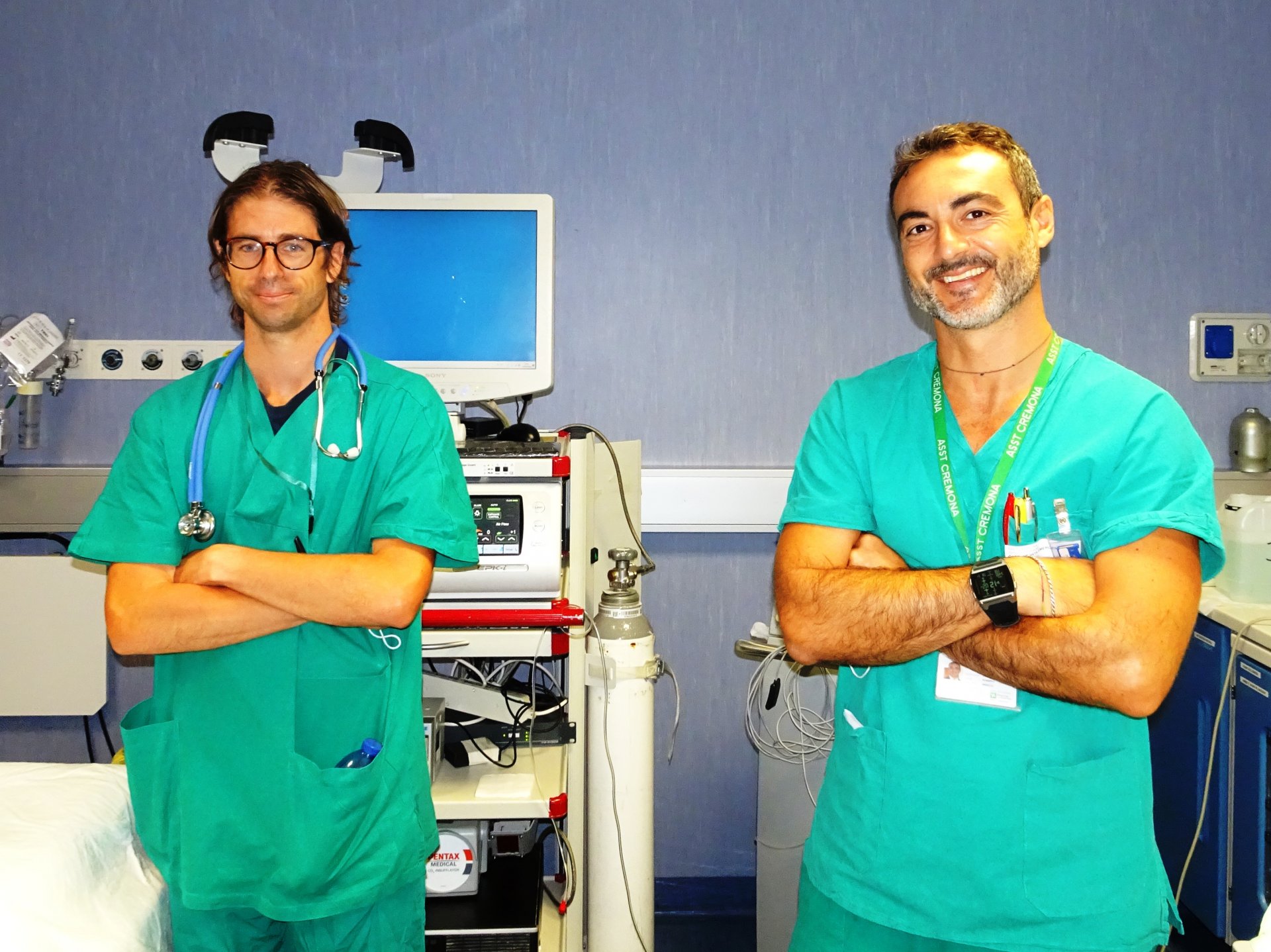Il Dr. Enrico Rizzi (anestesista) e Dr.Roberto Grassia (Endoscopista)