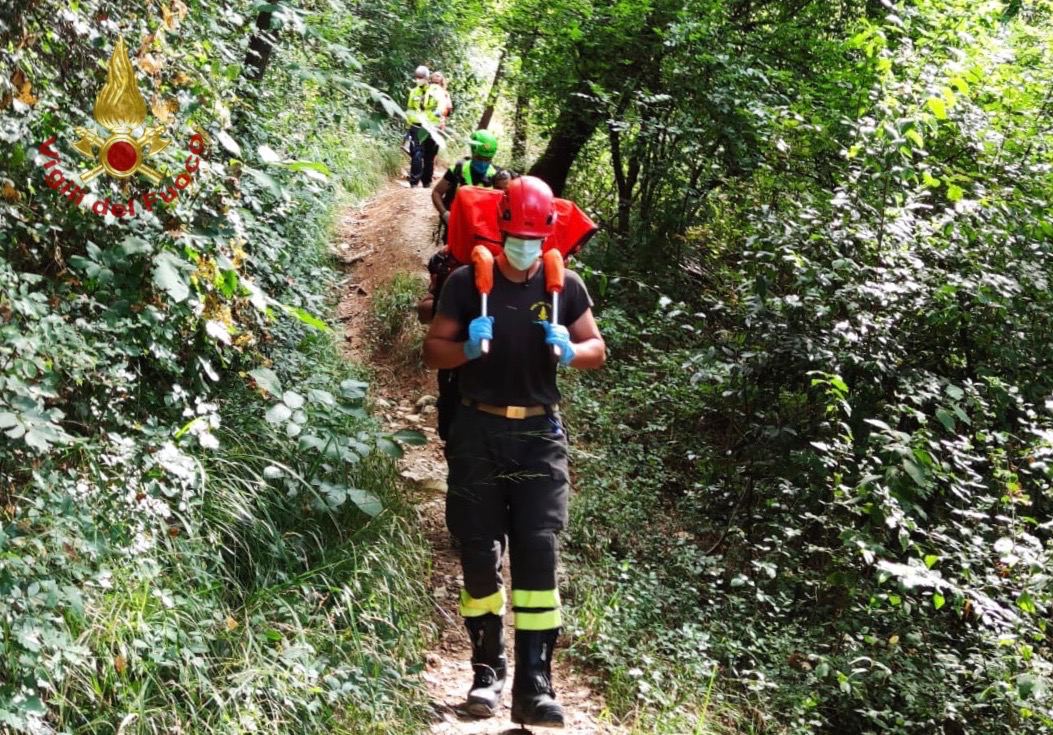 Bikers ferito in Maresana, salvato dai Vigili del fuoco