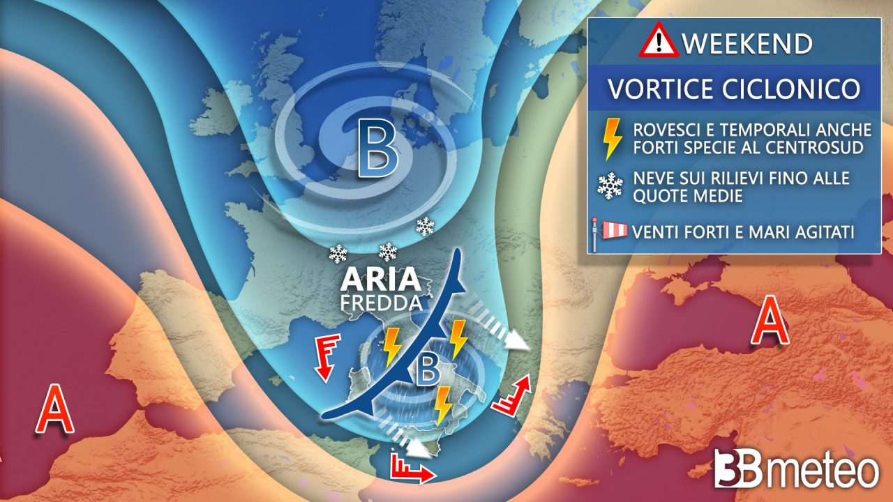 Burrasca autunnale in arrivo con maltempo e vento forte