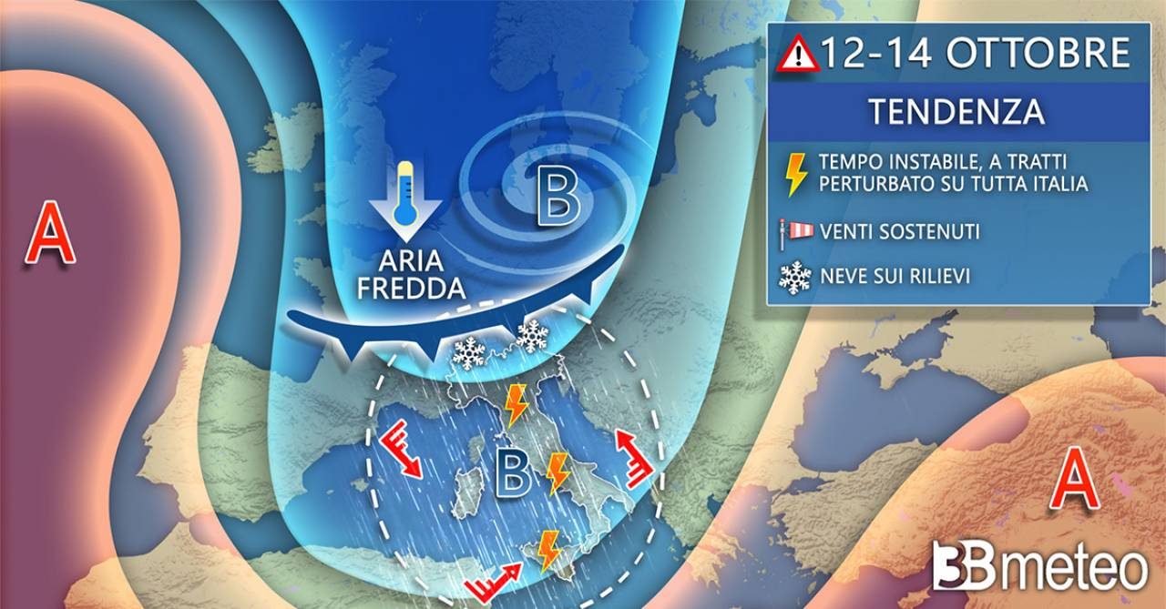 Ci attende un altro weekend di maltempo e vento freddo