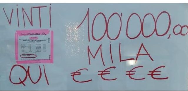 Maxi vincita a Treviglio: dal Superenalotto giocata da 100mila euro