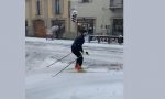 Treviglio, con gli sci da fondo in via Roma VIDEO