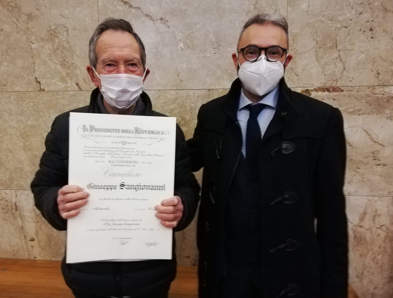 Giuseppe Sangiovanni è Cavaliere della Repubblica