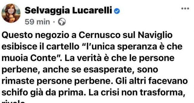 Negozio di Cernusco augura la morte del premier Conte: bufera nazionale