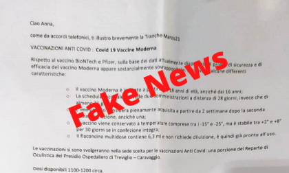 Truffa sui vaccini anti-Covid, la lettera dell'Asst Bergamo Ovest è falsa