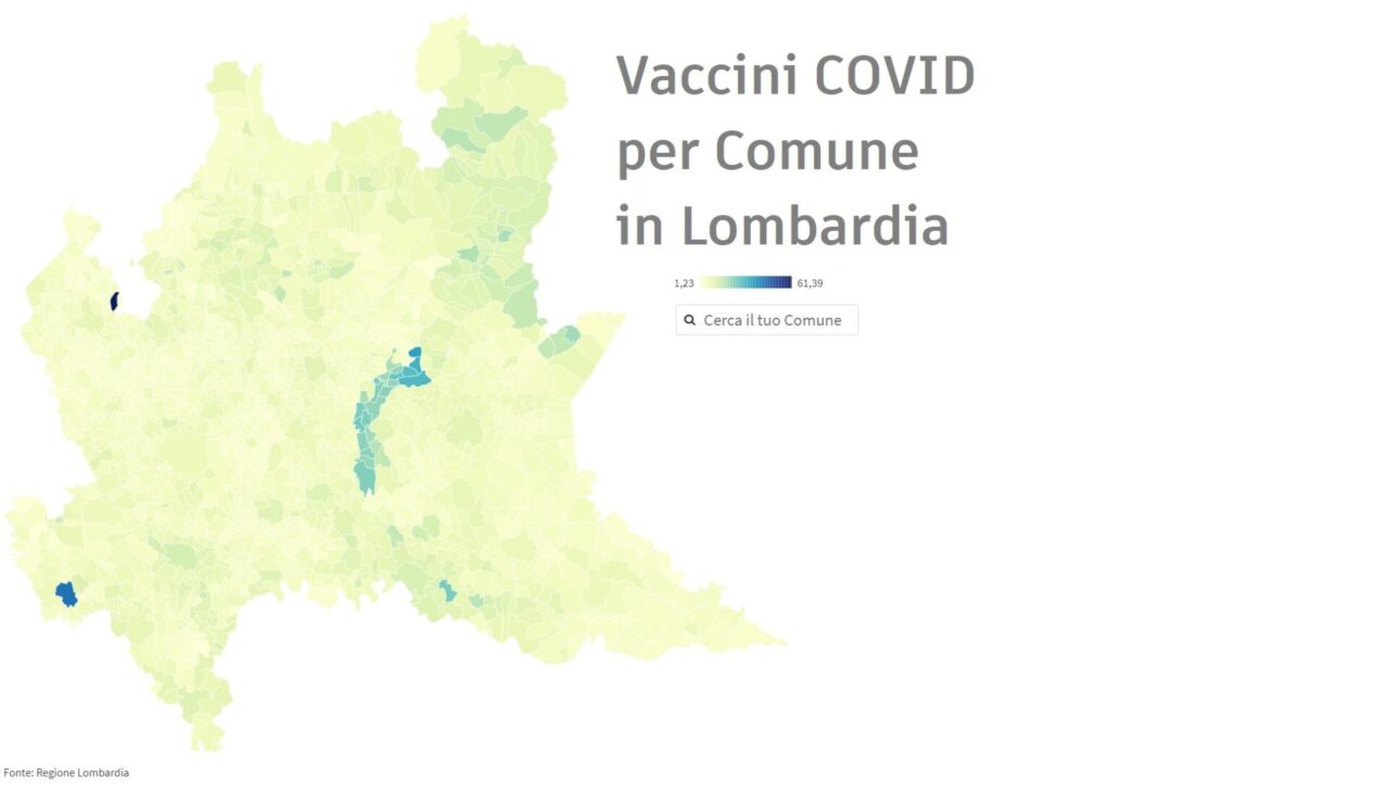 Vaccinazioni anti-Covid   I DATI COMUNE PER COMUNE in Lombardia
