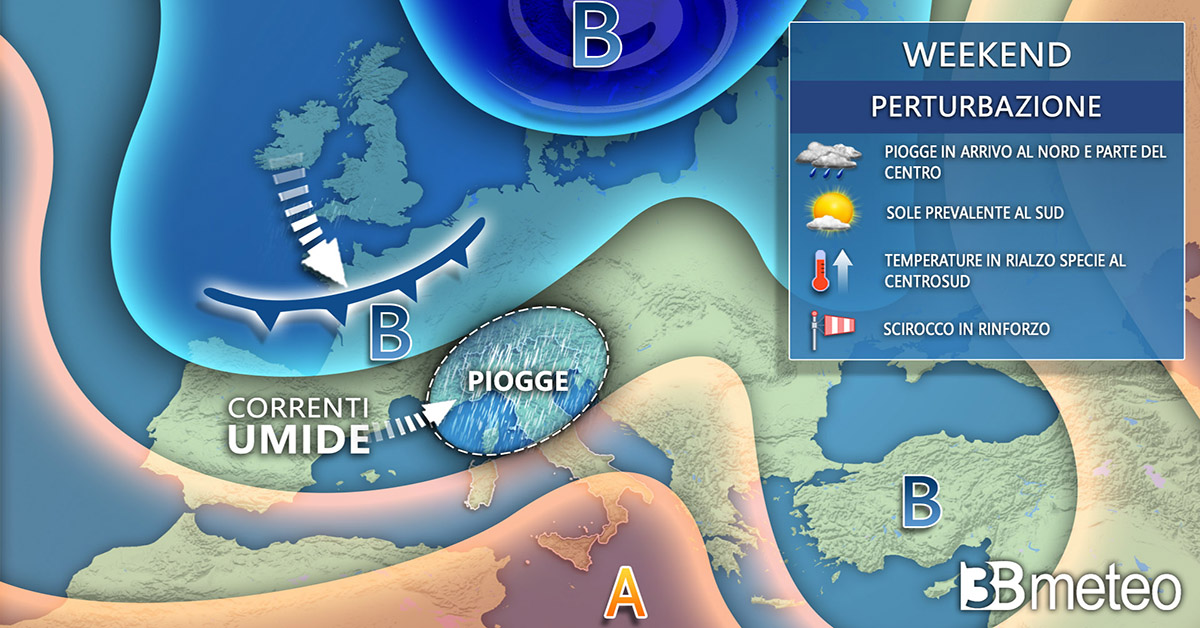 Dal freddo invernale alla pioggia, in arrivo un weekend di maltempo