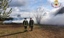 Incendio a Inzago, al lavoro i Vigili del fuoco di Treviglio