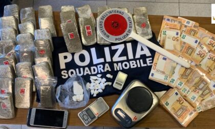 In casa 3 chili di droga e 26mila euro: arrestato 32enne ad Arcene