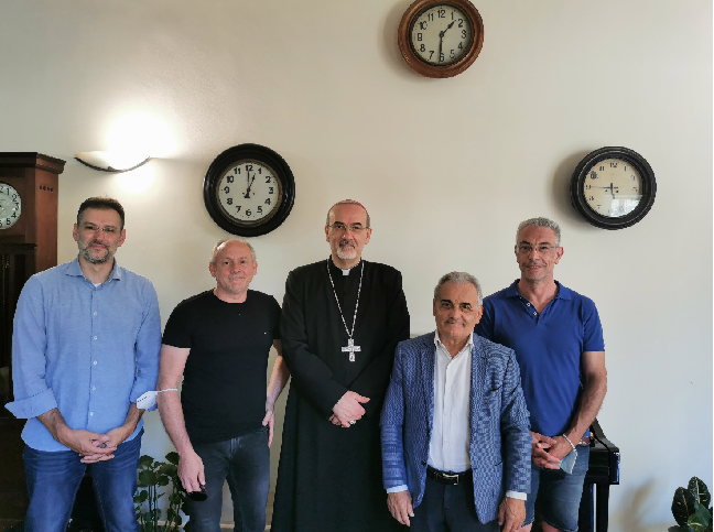 Colognesi “in trasferta”: Renato Bissa incontra il patriarca di Gerusalemme ad Haifa