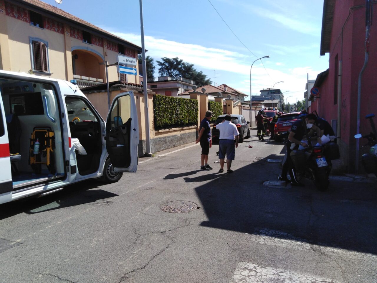 Treviglio incidente via Trieste