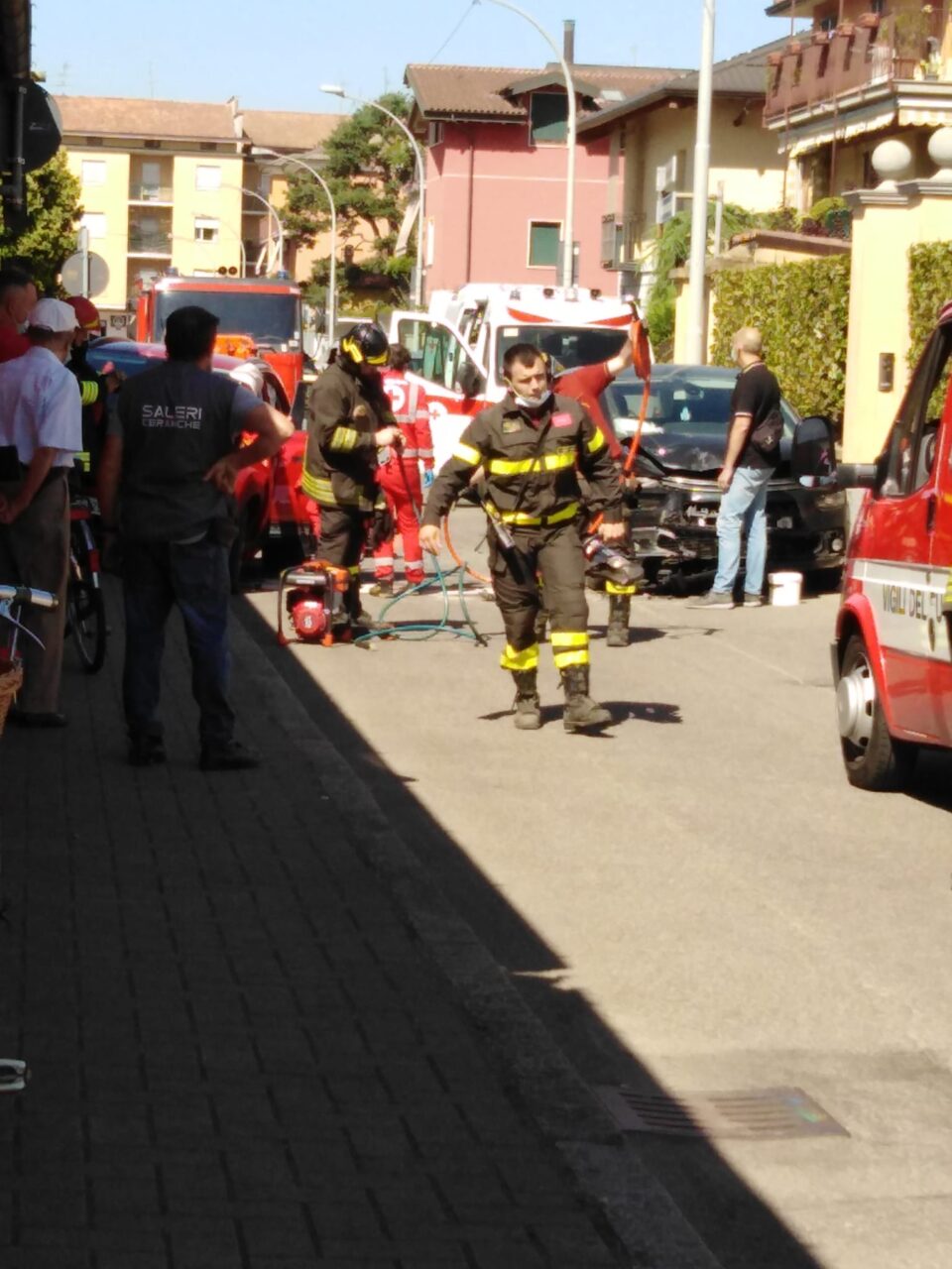 Treviglio incidente via Trieste