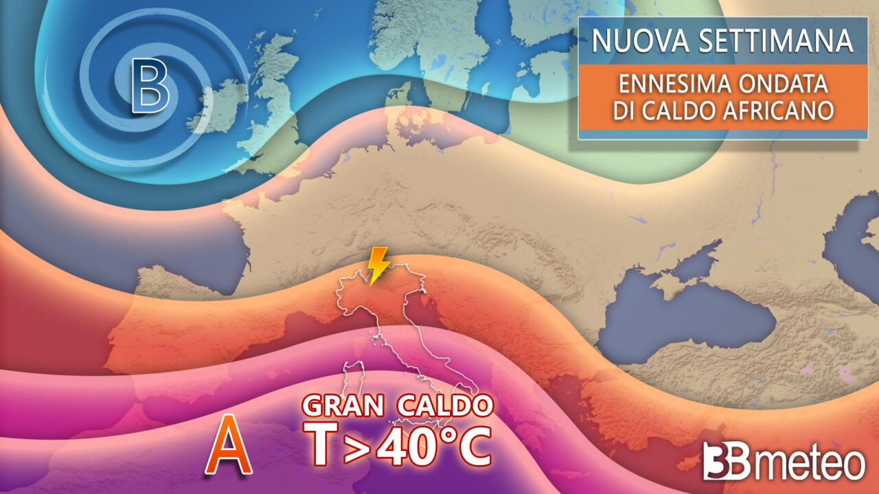 Ondata di caldo africano, punte di oltre 40° e settimana estiva anche al Nord